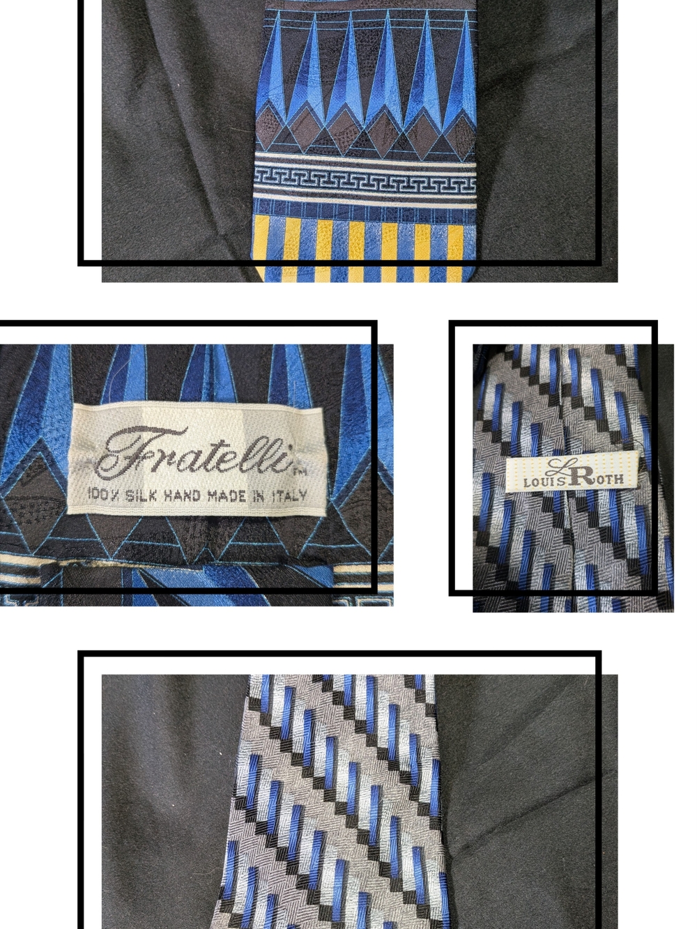 “Men’s 100% Silk Tie Bundle – Fratelli Italy + Louis Roth Classic Geometric Set